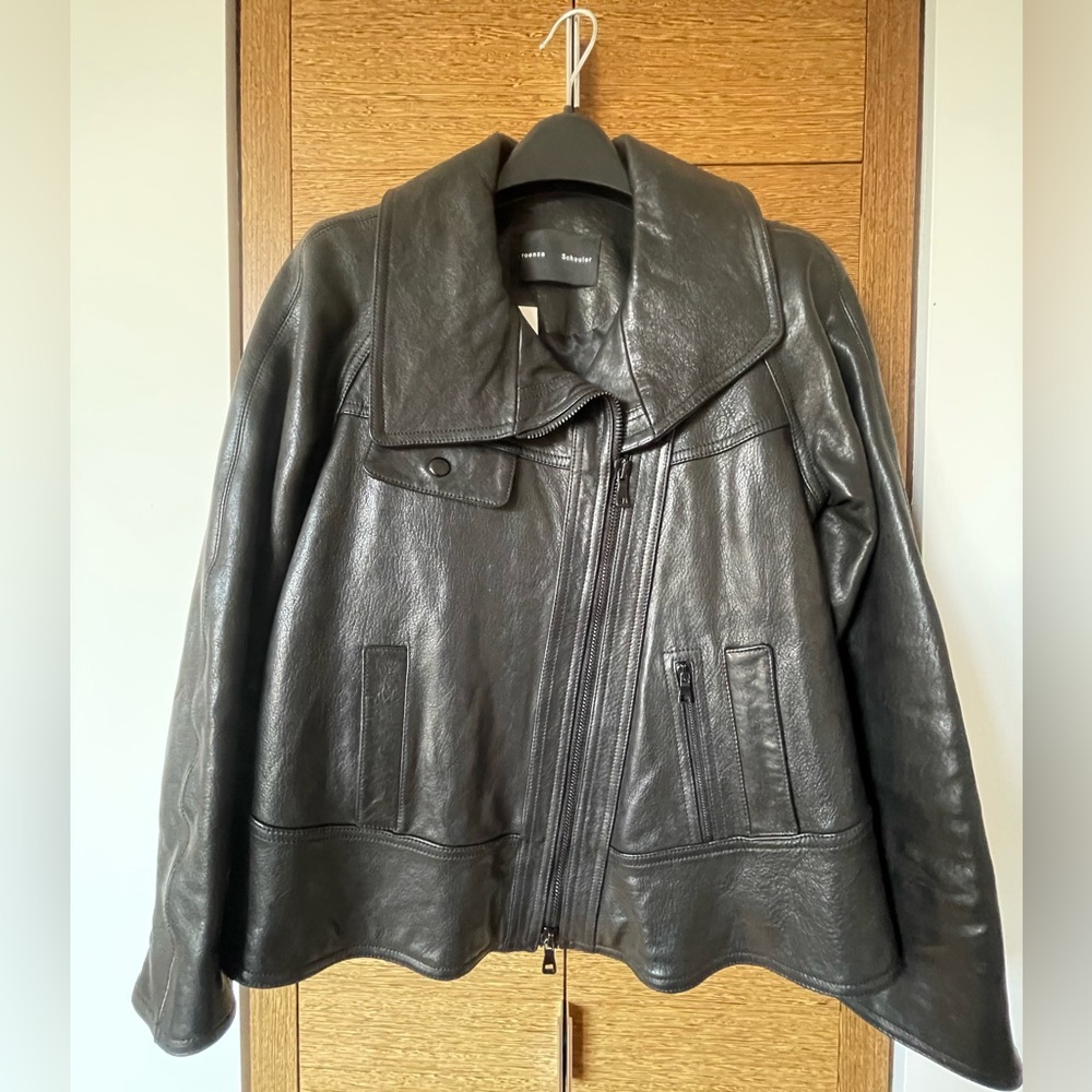 Proenza Schouler Black A Line Leather Jacket